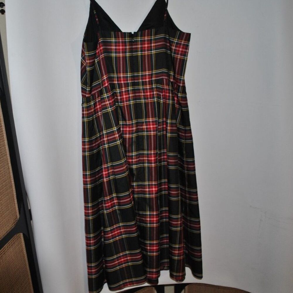 J. Crew Black Stewart Tartan Spagetti Stap Dress Size 8 - Picture 7 of 13